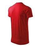 Ťažké tričko s výstrihom do V unisex červené 2XL
