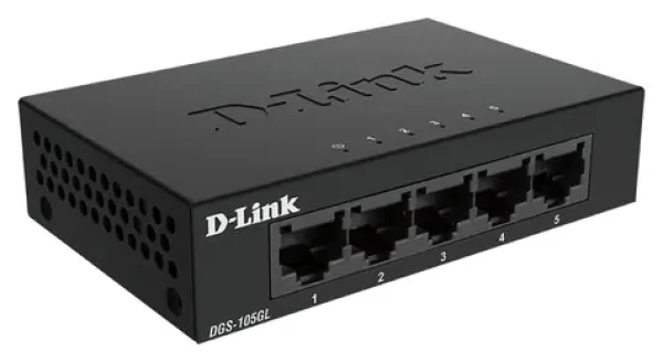 D-Link DGS-105GL/E / Switch / 5x 10/100/1000 Mbps / Fanless / Kovové telo (DGS-105GL/E)