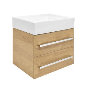 Kúpeľňová skrinka s umývadlom SAT Cube Way 60x53x46 cm dub Hickory mat CUBE46602DHSATCW CUBE46602DHSATCW