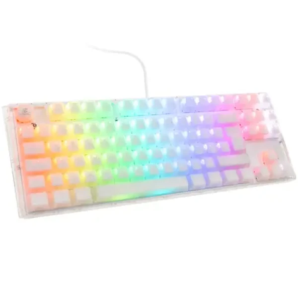 Ducky One 3 Aura TKL Cherry MX-Brown biela / herná klávesnica / podsvietená / mechanická / drôtová USB-C / DE (DKON2187ST-BDEPDAWWWWC1)