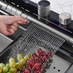 REA - Multifunkčný oceľový drez 10 v 1 Alonzo Brush Nickel ZLE-06420