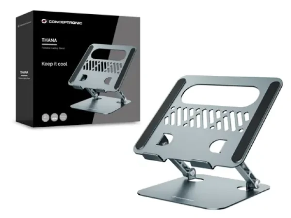 Conceptronic Stojan pre notebook 17" sivý / Stojan pre notebook / skladací / výškovo nastaviteľný / nosnosť 3 kg (THANA10G)