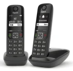 Gigaset AS690 Duo čierna / Bezdrôtový domáci telefón / 2 slúchadlá / Telefónny zoznam 100 čísel (L36852-H2816-C101)