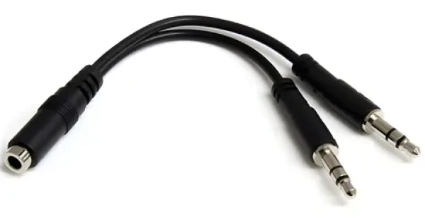 StarTech adaptér headset 3,5 mm na 2x 3,5 mm čierna / Adaptér / F/M / 0,13 m (MUYHSFMM)