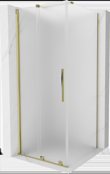 MEXEN/S - Velár sprchovací kút, posuvné dvere 120 x 120, dekor, zlato 871-120-120-31-50