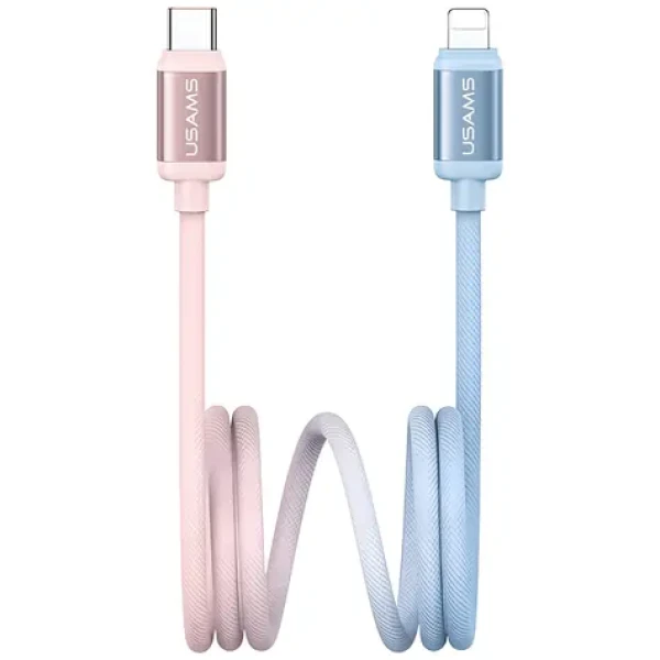 USAMS SJ757 modro-ružová / Dátový kábel / USB-C - Lightning / PD 30W / 1,2 m (SJ757USB03)