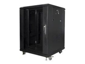 Lanberg 15U 19" čierny / Stojanový rozvádzač / 600 × 600 mm / Flat pack / nosnosť 800 kg (FF01-6615-12B)