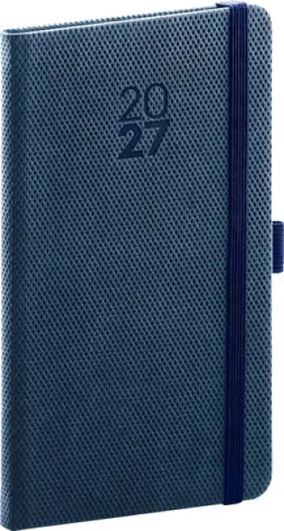 NOTIQUE Vreckový diár Diamante 2027 modrý / 9 x 15,5 cm