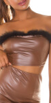 Sexy faux leather Bandeau Crop top Einheitsgroesse