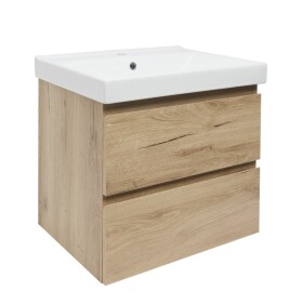 Kúpeľňová skrinka 2 zásuvková s umývadlom SAT B-Way 59x50x45 cm dub mat BWAY260OAKU1 BWAY260OAKU1