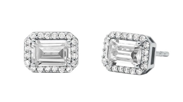 Michael Kors Blyštivé strieborné náušnice so zirkónmi Brilliance MKC1724CZ040