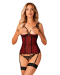 Pikantný korzet Denissa corset - Obsessive XS/S bordó