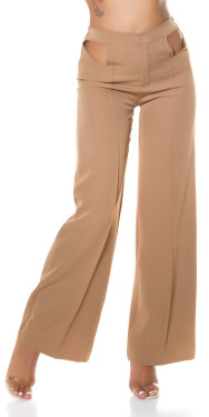 Sexy flarred pants with cut-outs KHAKI Einheitsgroesse