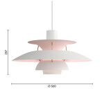 Louis Poulsen Závěsná lampa PH 5 White/Pale rose – výroční edice