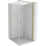 MEXEN/S - Mist-F sprchovací kút skladacie dvere pravá 80 x 80, transparent, zlato 8A6T-080-080-50-00-P