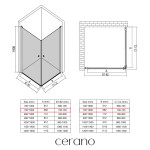 CERANO - Sprchovací kút Antelo Duo Ľ/P - 6 mm - chróm, transparentné sklo - 75x75x190 - otočný CER-8050BD162