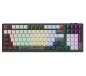 A4Tech BLOODY WS98 sivá / Herná klávesnica / mechanická / bezdrôtová / BLMS Red PLUS / RGB / Bluetooth 5.1 / 2.4 GHz (A4TKLA47735)