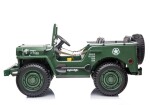 Mamido Detský elektrický vojenský Jeep Willys 4x4 trojmiestny zelený