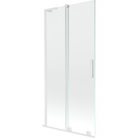 MEXEN/S - Velar L dvojkrídlová posuvná vaňová zástena 90 x 150, transparent, biela 896-090-003-01-20