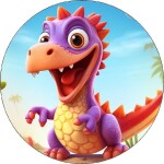Jedlý papier dinosaurus ružový 19,5 cm - Pictu Hap - Pictu Hap