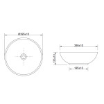 INVENA - Umývadlo na dosku DOKOS 39,5 cm, čierna biela CE-19-041-C