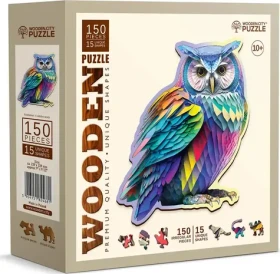 Wooden City Drevené puzzle Moderná sova 150 dielikov