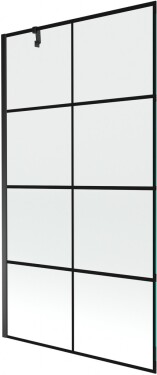 MEXEN/S - Next vaňová zástena FIX 100x150, čierny dekor, čierna 895-100-000-00-77-70