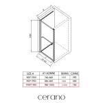 CERANO - Sprchové posuvné dvere Versaro L/P - 6 mm - čierna matná, transparentné sklo - 100x195 - zasúvacie CER-8050BD80330