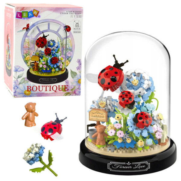 Mamido Stavebnica Kvetinová kompozícia s lienkami v kupole 596 dielikov