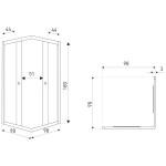 KERRA - Sprchovací kút Olga čierna SQ 100x90 (bez vaničky) 5907548125910