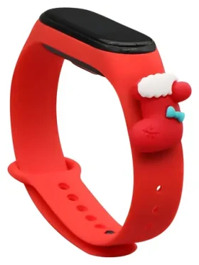 Hurtel Strap Xmas červená / Remienok / XIAOMI Mi Band 3/4/ s ponožkou