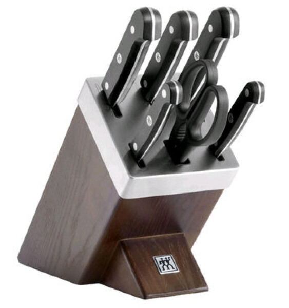 Zwilling Gourmet blok s nožmi a nožnicami / jaseňové drevo / automatické ostrenie nožov / 1x nožnice / 5x nôž / 1x blok (36133-000-0)