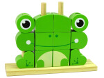 Mamido Kreatívne drevené bloky priestorové puzzle žaba 3D