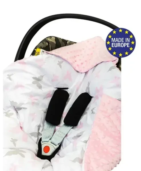 Bomimi Zavinovacia deka do autosedačky minky motýliky, ružová (BO2208PIK014)