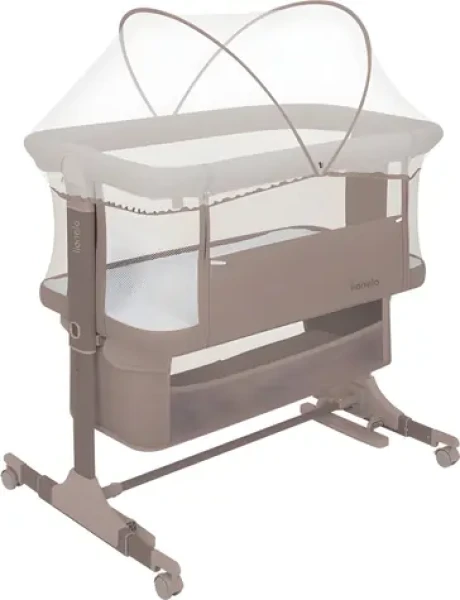 Lionelo Postieľka Jodie 3v1 Beige Taupe / Prístavná postieľka aj kolíska / Nastaviteľná výška 6 úrovní / Kolieska s brzdou (LO-JODIE BEIGE TAUPE)