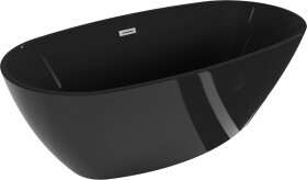 MEXEN/S - Eris voľne stojaca vaňa 170 x 80, čierna, sifón a prepad nikel kartáčovaná 53441708070-97