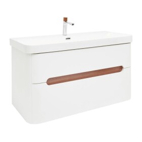 Kúpeľňová skrinka s umývadlom a batériou SAT Fusion 97,5x53x45 cm biela matná mat SATFUSION2100WUBA SATFUSION2100WUBA