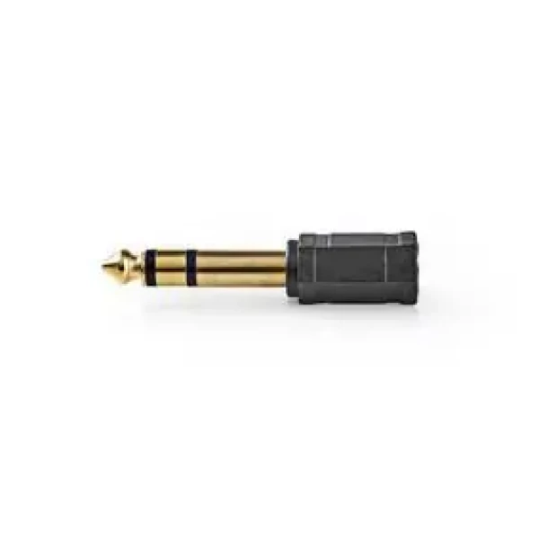 Nedis Stereo audio adaptér jack 6.35 mm (M) - jack 3.5 mm (F) 10 ks čierna / pozlátený (CAGP23930BKG)
