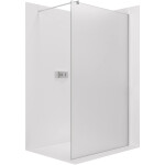 CERANO - Sprchová zástena Walk-in Onyx Round Ľ/P - 8 mm - okrúhla vzpera - chróm, mliečne sklo- 60x200 CER-8050BD267