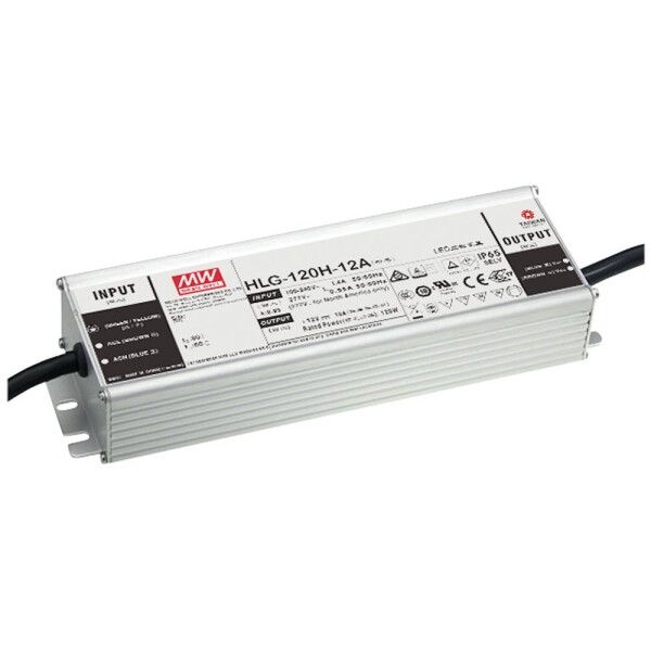 MEAN WELL HLG-120H-24AB LED driver konštantné napätie 120 W 2.5 - 5 A 22 - 27 V/DC stmievateľný, stmievací funkcie 3v1, nastaviteľný, PFC spínacie obvod,; HLG-120H-24AB