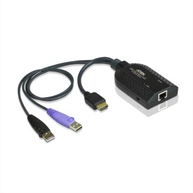 ATEN KVM adaptér [2x USB 2.0 zástrčka A, HDMI zástrčka - 1x RJ45 zásvuka] 0.20 m čierna; KA7168-AX