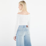 Tričko adidas Essentials Rib Off Shoulder Long-Sleeve Top T-Shirt White L