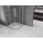 MEXEN/S - Velar Duo sprchovací kút, posuvné dvere 90 x 90, transparent, nikel kartáčovaný 871-090-090-02-97