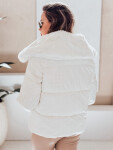 Dámska prešívaná krátka bunda s kožušinou TY5070, biela – FashionStreet 2XL