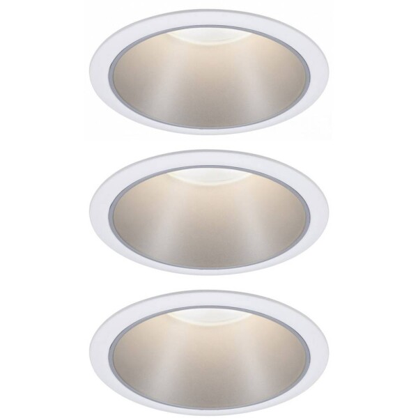 Paulmann 93410 Cole Coin vstavané svietidlo sada 3 ks LED 6 W biela, strieborná; 93410