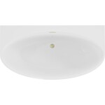 MEXEN/S - Bruna voľne stojaca vaňa nástenná 150 x 82, biela lesk, sifón a prepad zlatá kartáčovaná 52731508200-55