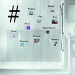 SPIRELLA HASHTAG sprchový záves s motívom číry / 180 x 200 cm / PEVA