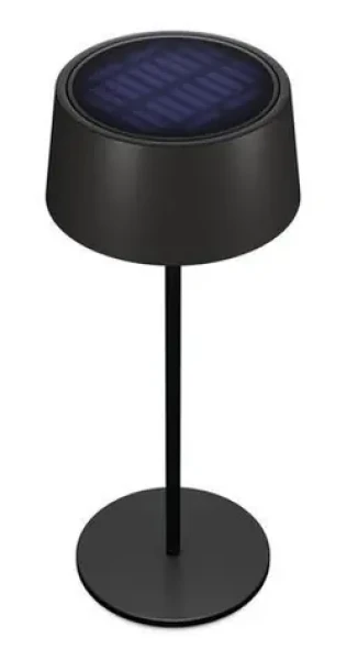 RealPower TableLight 300 Solar čierna / Stolná LED lampa / Stmievateľná / Akumulátor 2200 mAh / IP44 (458433)