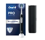 Oral-B Pro 1 čierna / Elektrická zubná kefka / oscilačné / dobíjacie batérie / cestovné puzdro (Pro Series 1 Black + etui)