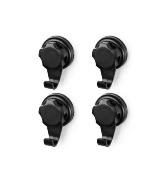 Compactor Bestlock Háčiky do kúpeľne čierna / bez vŕtania / 4ks (RAN9775)